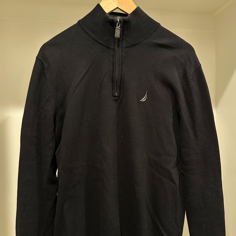 Nautica men's cotton half zip sweater size medium